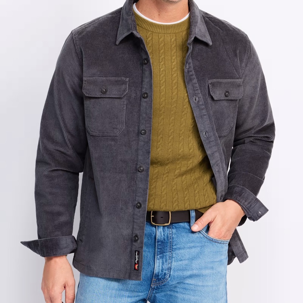 Hamilton Vintage Wash Corduroy Shirt Jacket - Gray